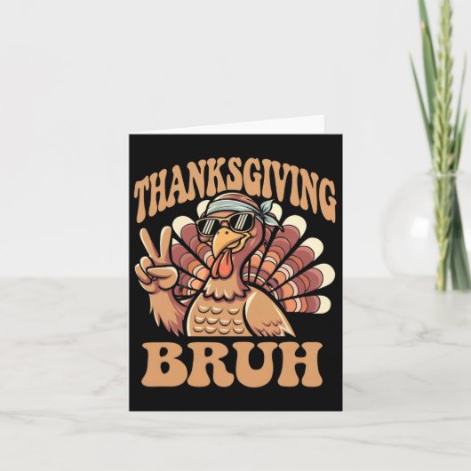 Thanksgiving Bruh Funny Turkije Herfst Boys Kaart (Voorkant)