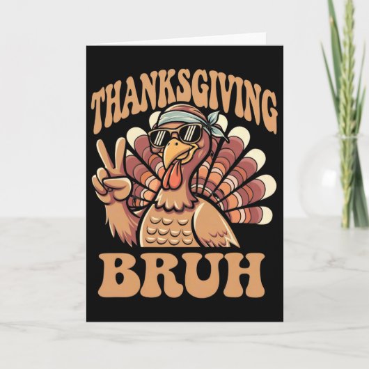 Thanksgiving Bruh Funny Turkije Herfst Boys Kaart (Voorkant)