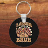 Thanksgiving Bruh Funny Turkije Herfst Boys Sleutelhanger (Voorkant)