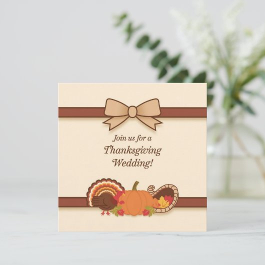 Thanksgiving bruiloft kaart (Staand voorkant)