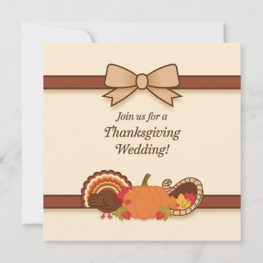 Thanksgiving bruiloft kaart (Achterkant)