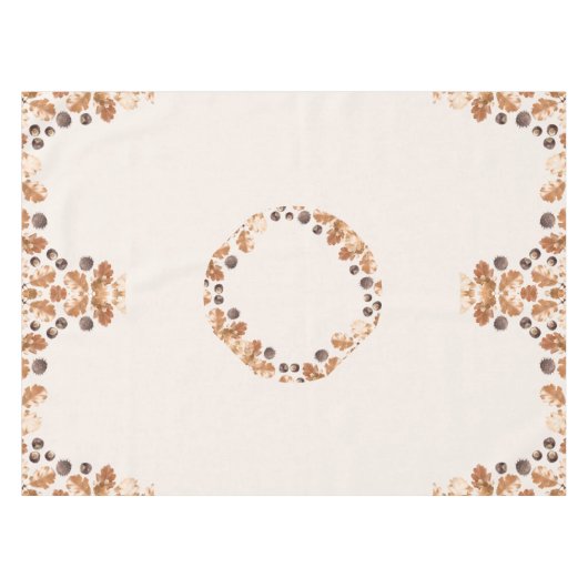 Thanksgiving Bruin Autumn Leaves & Conkers Lijsten Tafelkleed (Voorkant (Horizontaal))