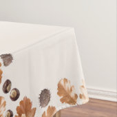 Thanksgiving Bruin Autumn Leaves & Conkers Lijsten Tafelkleed (Voorbeeld)
