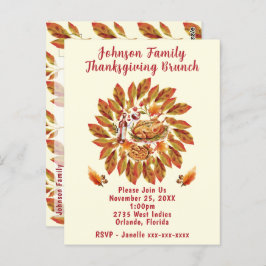 Thanksgiving brunch herfstfeest scene briefkaart