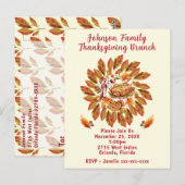 Thanksgiving brunch herfstfeest scene briefkaart (Voorkant / Achterkant)