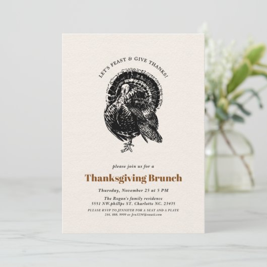 Thanksgiving Brunch |  Turkije Kaart (Staand voorkant)