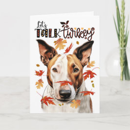 Thanksgiving Bull Terrier Dog Lets Talk Turkije Feestdagen Kaart