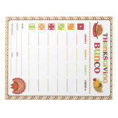 Thanksgiving Bunco Party Game Score Kaart Notitieblok (Voorkant)