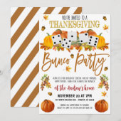 Thanksgiving Bunco Party Uitnodiging (Voorkant / Achterkant)