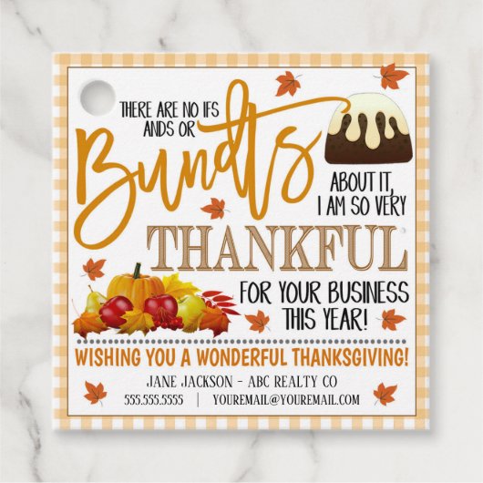 Thanksgiving bundelCake Gift Label (Voorkant)