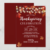 Thanksgiving Burgundy Red Autumn Leaves Kaart (Voorkant / Achterkant)