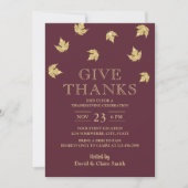 Thanksgiving Burgundy Red en Gold Leaves Kaart (Voorkant)