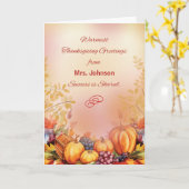 Thanksgiving Business Customer Appreciation Kaart (Gele Bloem)