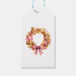 Thanksgiving Cadeaubehuizing Kaart met Herfst Wrea Cadeaulabel