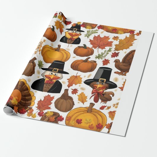 Thanksgiving cadeaupapier (Uitgerold)