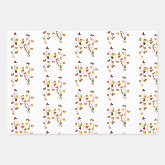 Thanksgiving Cadeauwikkels Inpakpapier Vel (Voorkant)