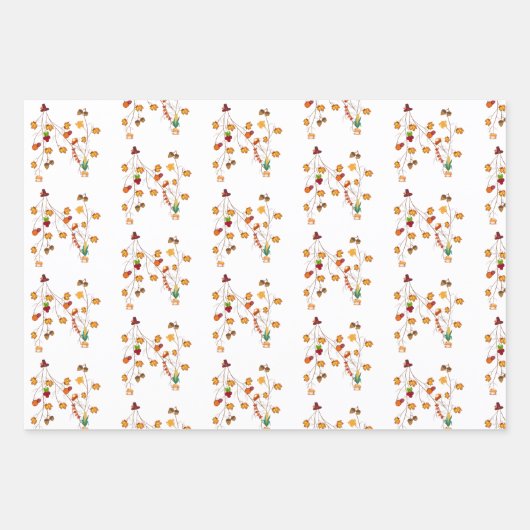 Thanksgiving Cadeauwikkels Inpakpapier Vel (Voorkant 3)