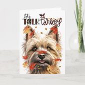 Thanksgiving Cairn Terrier Dog Lets Talk Turkije Feestdagen Kaart (Voorkant)