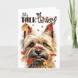Thanksgiving Cairn Terrier Dog Lets Talk Turkije Feestdagen Kaart