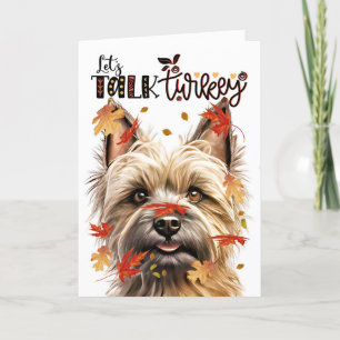Thanksgiving Cairn Terrier Dog Lets Talk Turkije Feestdagen Kaart