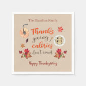 Thanksgiving Calories Tel geen Napkins Servet (Voorkant)