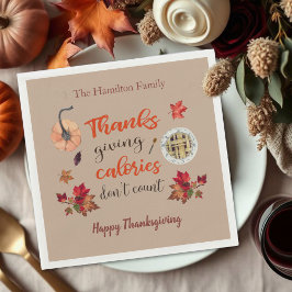 Thanksgiving Calories Tel geen Napkins Servet