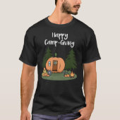 Thanksgiving Camping Pumpkin Pie Turkey Campfire T T-shirt (Voorkant)