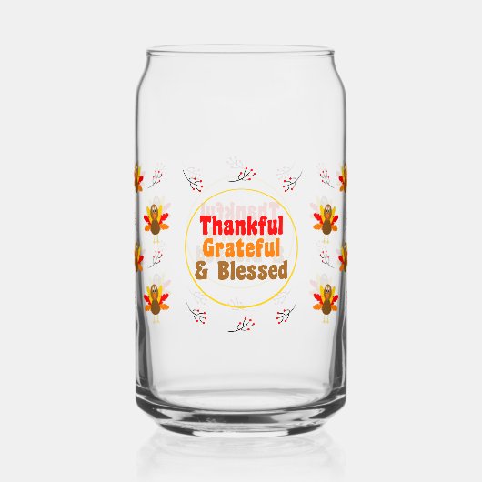 Thanksgiving Can Glass Thanksgiving Home Decor Blikvorm Glas (Voorkant)