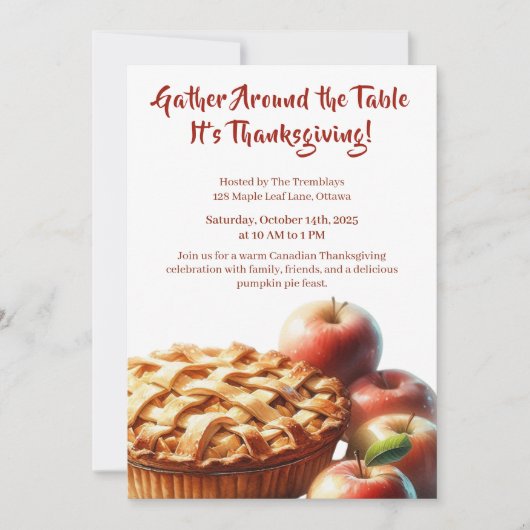 Thanksgiving Canada | Appeltaart Vergadering Kaart (Voorkant)