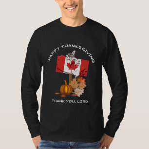 Thanksgiving CANADA FLAG Pumpkin T-shirt