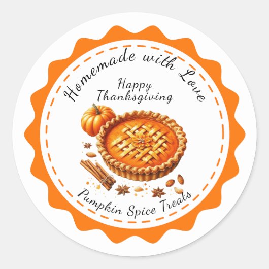 Thanksgiving Canada | Pompoentaart Genot Ronde Sticker (Voorkant)