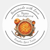 Thanksgiving Canada | Pompoentaart Genot  Ronde Sticker (Voorkant)