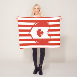 Thanksgiving Canada – Rode hart en strepen  Fleece Deken