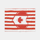 Thanksgiving Canada – Rode hart en strepen Fleece Deken (Voorkant (Horizontaal))