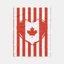 Thanksgiving Canada – Rode hart en strepen Fleece Deken