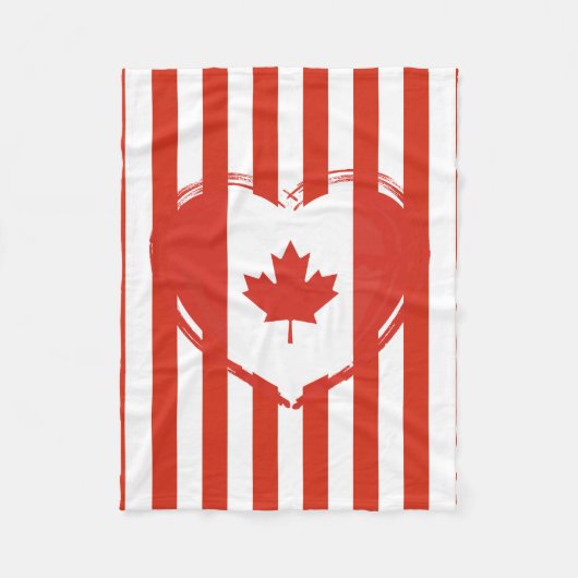 Thanksgiving Canada – Rode hart en strepen Fleece Deken (Voorkant)