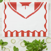 Thanksgiving Canada – Rode hart en strepen Theedoek (Gevouwen)