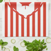 Thanksgiving Canada – Rode hart en strepen Theedoek (Gevouwen)