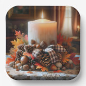 Thanksgiving Candle Centerpiece Papieren Bordje (Voorkant)