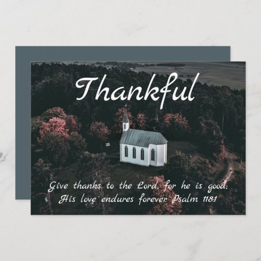Thanksgiving Card - Christelijk - Faith Kaart (Voorkant / Achterkant)