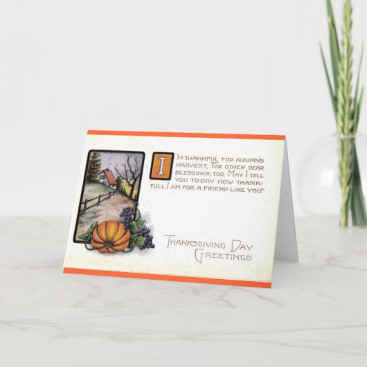 Thanksgiving Card For Friend Feestdagen Kaart (Voorkant)