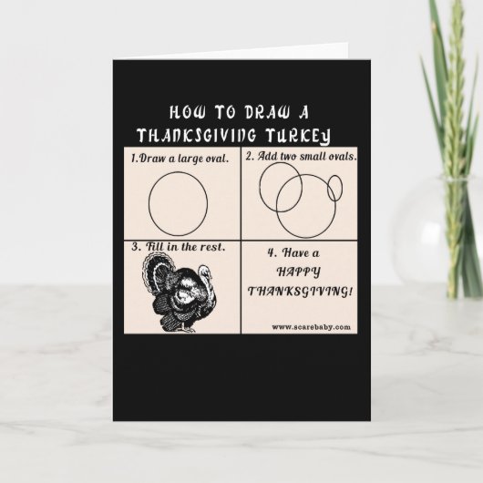 Thanksgiving Card Humor Draw a Turkey Feestdagen Kaart (Voorkant)
