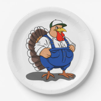Thanksgiving, Cartoon Boer Turkije, Papieren Bordje
