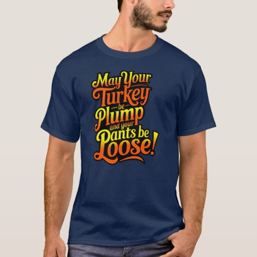 Thanksgiving, Cartoon Boer Turkije, T-shirt (Voorkant)