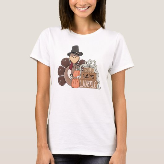 Thanksgiving Cartoon fun Turkije t-shirt (Voorkant)