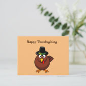 Thanksgiving Cartoon Turkije Briefkaart (Staand voorkant)