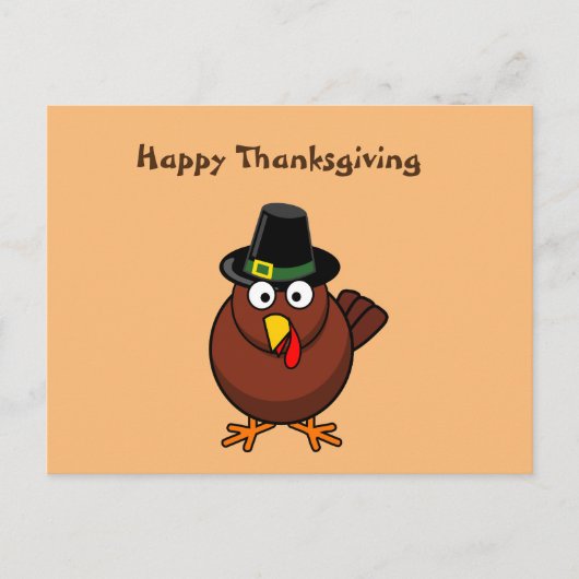 Thanksgiving Cartoon Turkije Briefkaart (Voorkant)