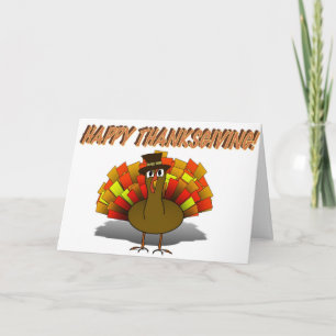 Thanksgiving Cartoon Turkije Pilgrim Feestdagen Kaart