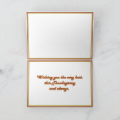 Thanksgiving Cartoon Turkije Pilgrim Feestdagen Kaart (Binnen)