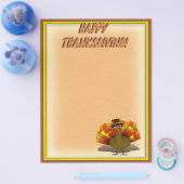 Thanksgiving Cartoon Turkije Pilgrim Flyer (Enkel)